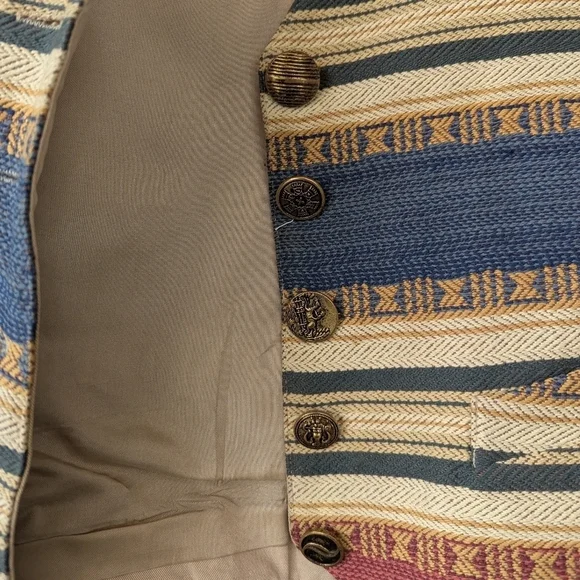 VTG 80s American Trendsetter Southwestern Stripe Vest Size Medium - Picture 7 of 10